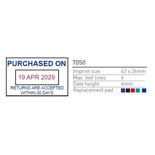 Picture of CUSTOMISED RUBBER STAMP 7050 42X26MM